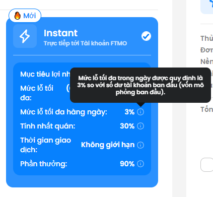 Mức lỗ tối đa hàng ngày 3%
